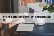 广东推土胡麻将比赛视频（广东推倒胡麻将胡法）