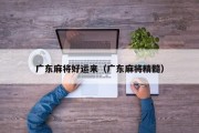 广东麻将好运来（广东麻将精髓）